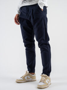 IMPERIAL Pantalone chinos con pinces ed elastico a lato PE3PGAC Navy (4)