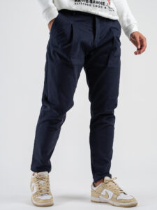 IMPERIAL Pantalone chinos con pinces ed elastico a lato PE3PGAC Navy (5)