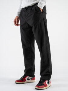 IMPERIAL Pantalone da abito baggy gessato PD3MIDP NeroCammello (5)
