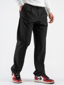 IMPERIAL Pantalone da abito baggy gessato PD3MIDP NeroCammello (6)