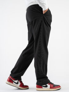 IMPERIAL Pantalone da abito baggy gessato PD3MIDP NeroCammello (7)