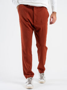 IMPERIAL Pantalone da abito con elastico a lato P5441P4876 Brick (3)