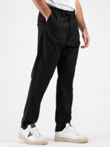 IMPERIAL Pantalone da abito con gamba lunga, morbida ed elastico in vita P5441P4929 Nero (3)