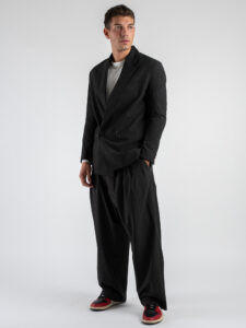 IMPERIAL Pantalone da abito over con gamba e fondo molto ampi PE5NIDP NeroCammello (1)