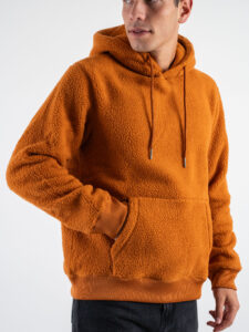 ONLY&SONS Felpa orsacchiotto con tascone e cappuccio REG TEDDY 22030287 Leather Brown (4)
