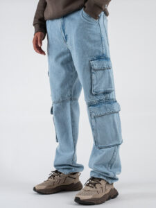 ONLY&SONS Jeans straight cargo con tasconi laterali EDGE 22030829 Light Blue Denim (3)