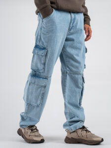 ONLY&SONS Jeans straight cargo con tasconi laterali EDGE 22030829 Light Blue Denim (4)