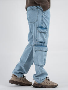 ONLY&SONS Jeans straight cargo con tasconi laterali EDGE 22030829 Light Blue Denim (5)
