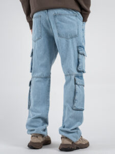 ONLY&SONS Jeans straight cargo con tasconi laterali EDGE 22030829 Light Blue Denim (6)