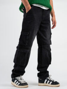 ONLY&SONS Jeans straight cargo con tasconi laterali EDGE 22030829 Washed Black (1)