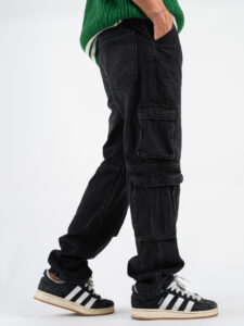 ONLY&SONS Jeans straight cargo con tasconi laterali EDGE 22030829 Washed Black (2)
