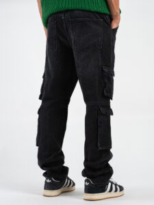 ONLY&SONS Jeans straight cargo con tasconi laterali EDGE 22030829 Washed Black (3)