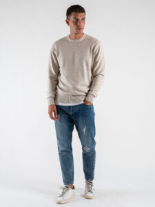 ONLY&SONS Maglione girocollo basico in viscosa LEON 22030507 Silver Lining (4)