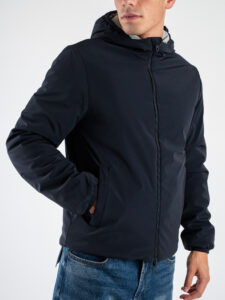 OVER-D Giubbino corto invernale reversibile con zip e cappuccio OE1F2W4J03 BluGhiaccio (3)