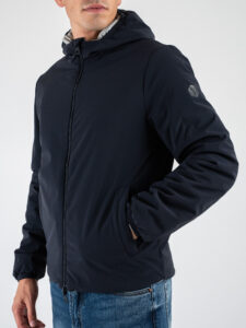 OVER-D Giubbino corto invernale reversibile con zip e cappuccio OE1F2W4J03 BluGhiaccio (4)