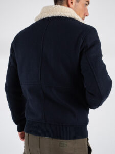 OVER-D Giubbotto imbottito con collo in pelo OE1F2W4J30 Blu (1)