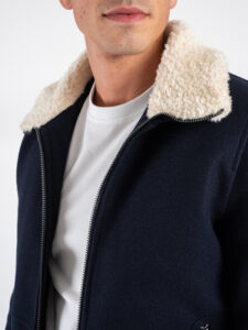 OVER-D Giubbotto imbottito con collo in pelo OE1F2W4J30 Blu (5)