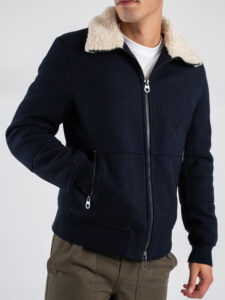 OVER-D Giubbotto imbottito con collo in pelo OE1F2W4J30 Blu (7)