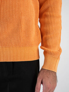 OVER-D Maglione girocollo a costine OE1F2WAM32 Arancio (1)