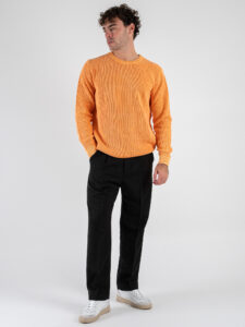 OVER-D Maglione girocollo a costine OE1F2WAM32 Arancio (2)