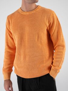 OVER-D Maglione girocollo a costine OE1F2WAM32 Arancio (6)