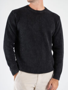 OVER-D Maglione girocollo a costine OE1F2WAM32 Nero (3)