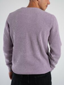 OVER-D Maglione girocollo a costine OE1F2WAM32 Pervinca (1)