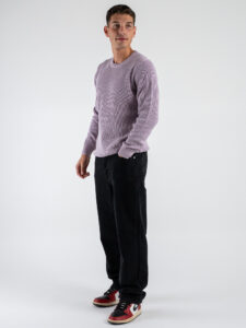 OVER-D Maglione girocollo a costine OE1F2WAM32 Pervinca (2)