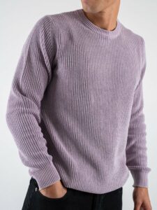 OVER-D Maglione girocollo a costine OE1F2WAM32 Pervinca (3)