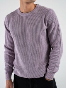OVER-D Maglione girocollo a costine OE1F2WAM32 Pervinca (5)