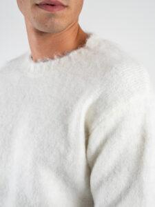 OVER-D Maglione girocollo in misto lana vestibilità morbida OE1F2W4M16 Panna (1)