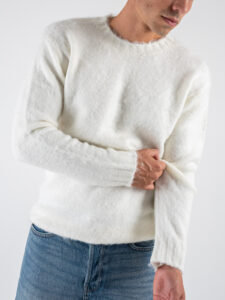 OVER-D Maglione girocollo in misto lana vestibilità morbida OE1F2W4M16 Panna (4)