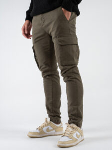 OVER-D Pantalone con tasche laterali OE1F2W4P05 Verde Militare (4)
