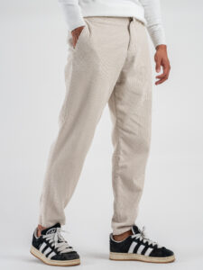 OVER-D Pantalone in velluto con gamba morbida OE1F2W4P47 Avorio (5)