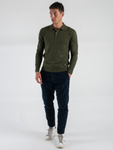 OVER-D Pantalone in velluto con gamba morbida OE1F2W4P47 Blu (1)