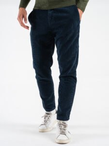 OVER-D Pantalone in velluto con gamba morbida OE1F2W4P47 Blu (2)