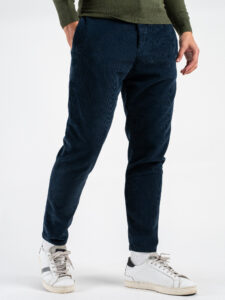 OVER-D Pantalone in velluto con gamba morbida OE1F2W4P47 Blu (4)