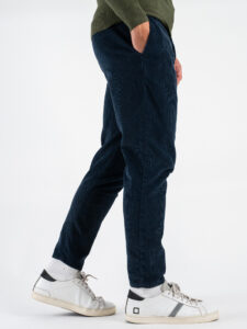 OVER-D Pantalone in velluto con gamba morbida OE1F2W4P47 Blu (5)