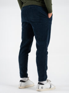 OVER-D Pantalone in velluto con gamba morbida OE1F2W4P47 Blu (6)