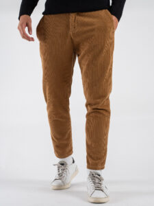 OVER-D Pantalone in velluto con gamba morbida OE1F2W4P47 Cammello (1)