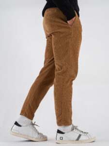 OVER-D Pantalone in velluto con gamba morbida OE1F2W4P47 Cammello (4)