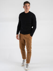 OVER-D Pantalone in velluto con gamba morbida OE1F2W4P47 Cammello (6)