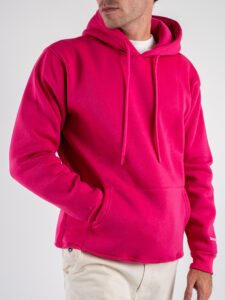 SUPERCULTURE Felpa con cappuccio felpata t.unita con logo sul polso JOY-Z Fucsia (6)