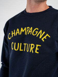 SUPERCULTURE Felpa girocollo felpata CHAMPAGNE CULTURE A957 Blu (5)