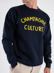 SUPERCULTURE Felpa girocollo felpata CHAMPAGNE CULTURE A957 Blu (6)