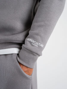 SUPERCULTURE Felpa girocollo felpata t.unita con logo sul polso TEDDY-Z Ferro (3)