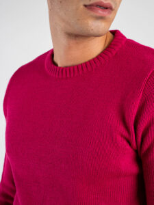 SUPERCULTURE Maglione girocollo basico misto lana TOM Fucsia (4)