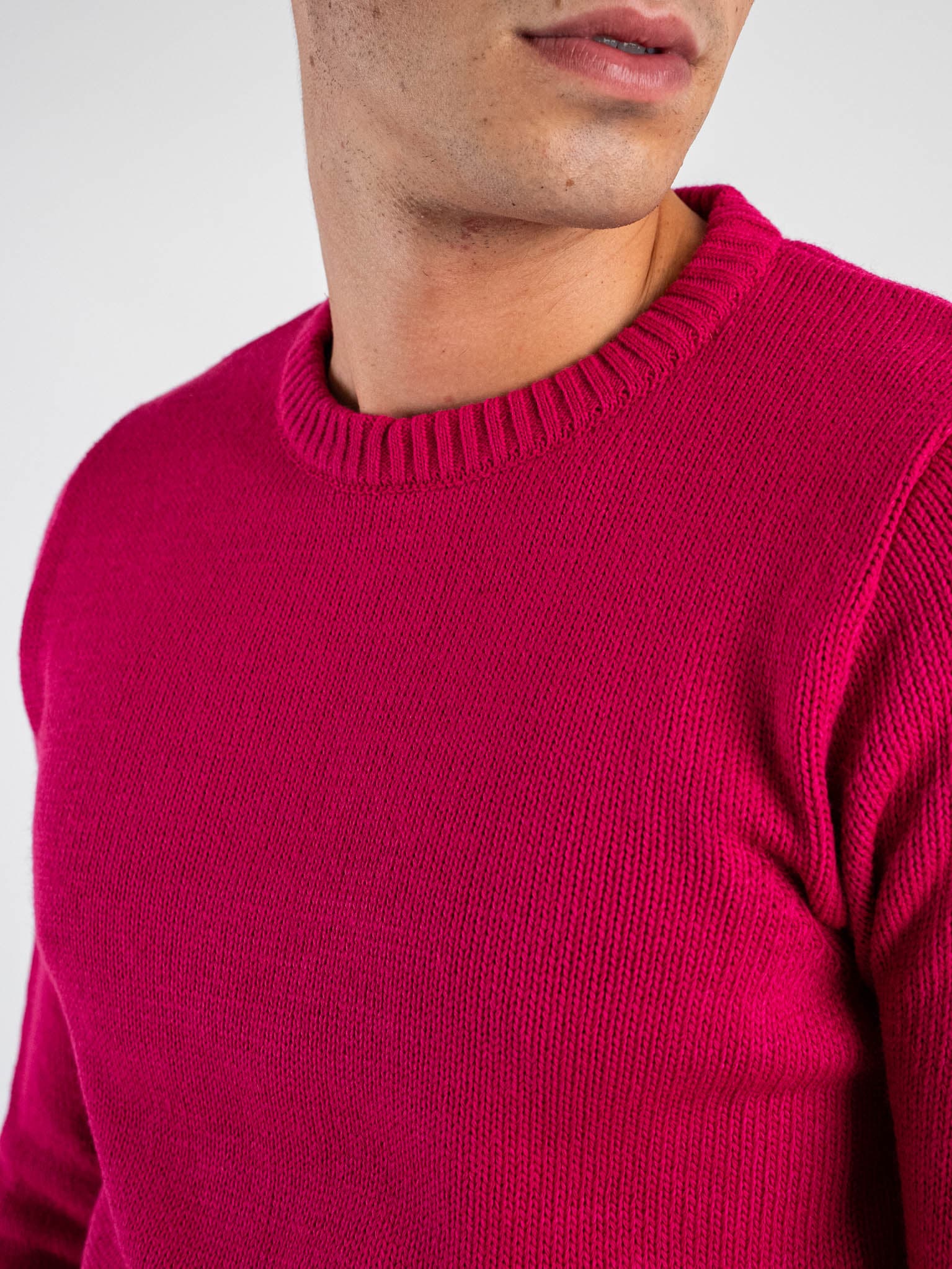 SUPERCULTURE Maglione girocollo basico misto lana TOM Fucsia Prezzo 64 90 Estasi Fashion