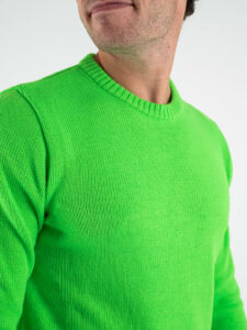 SUPERCULTURE Maglione girocollo basico misto lana TOM Verde Fluo (5)