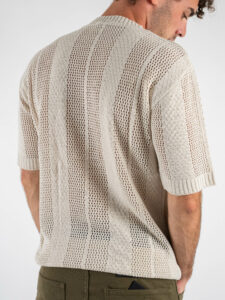 T-shirt traforata 421 Beige (1)